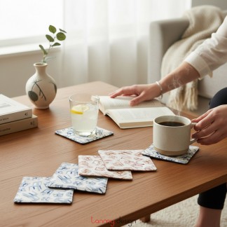 Bộ 6 lót ly in họa tiết ghế ( các màu )